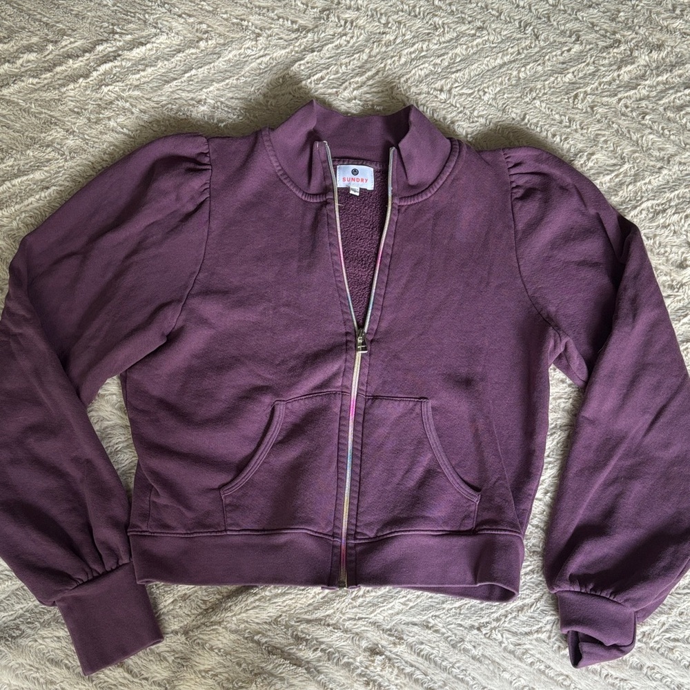 Sundry Purple Full Zip Sweatshirt 2